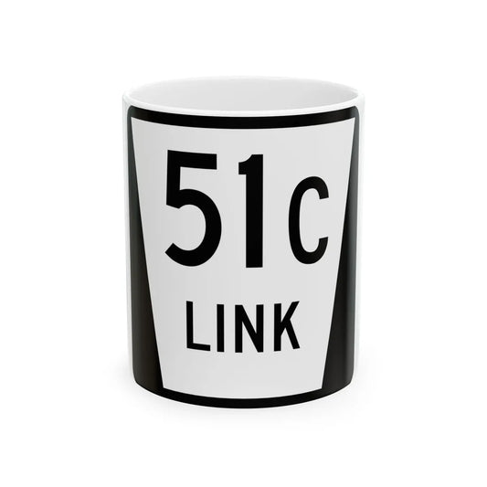 N LINK 51C (Nebraska) (Road Sign) White Coffee Mug 11oz - Go Mug Yourself