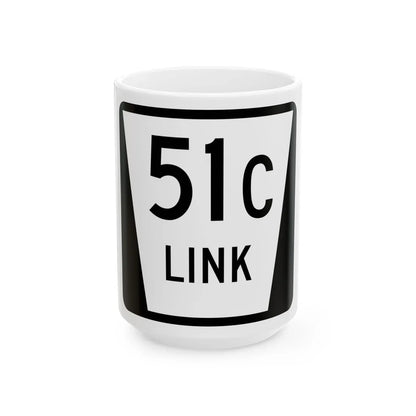 N LINK 51C (Nebraska) (Road Sign) White Coffee Mug 15oz - Go Mug Yourself