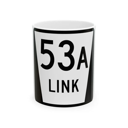 N LINK 53A (Nebraska) (Road Sign) White Coffee Mug 11oz - Go Mug Yourself