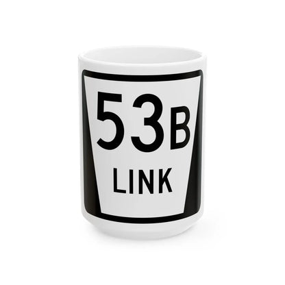 N LINK 53B (Nebraska) (Road Sign) White Coffee Mug 15oz - Go Mug Yourself