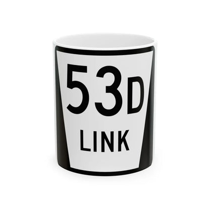N LINK 53D (Nebraska) (Road Sign) White Coffee Mug 11oz - Go Mug Yourself