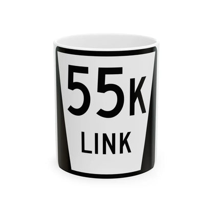 N LINK 55K (Nebraska) (Road Sign) White Coffee Mug 11oz - Go Mug Yourself