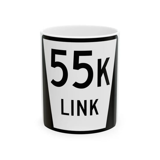 N LINK 55K (Nebraska) (Road Sign) White Coffee Mug 11oz - Go Mug Yourself