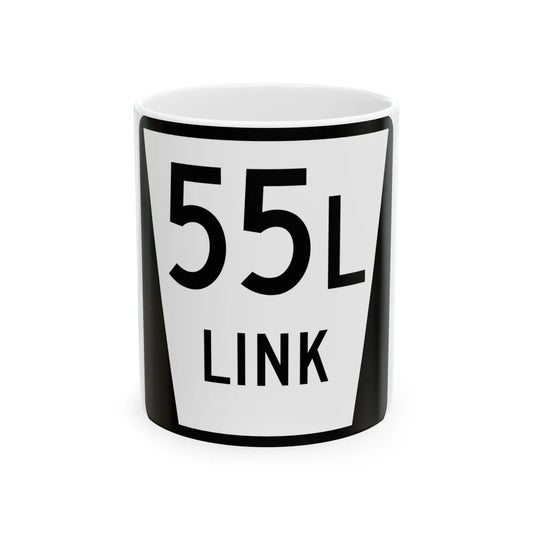 N LINK 55L (Nebraska) (Road Sign) White Coffee Mug 11oz - Go Mug Yourself