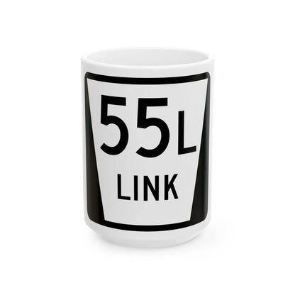N LINK 55L (Nebraska) (Road Sign) White Coffee Mug 15oz - Go Mug Yourself