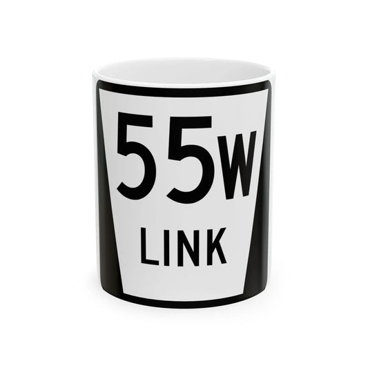 N LINK 55W (Nebraska) (Road Sign) White Coffee Mug 11oz - Go Mug Yourself