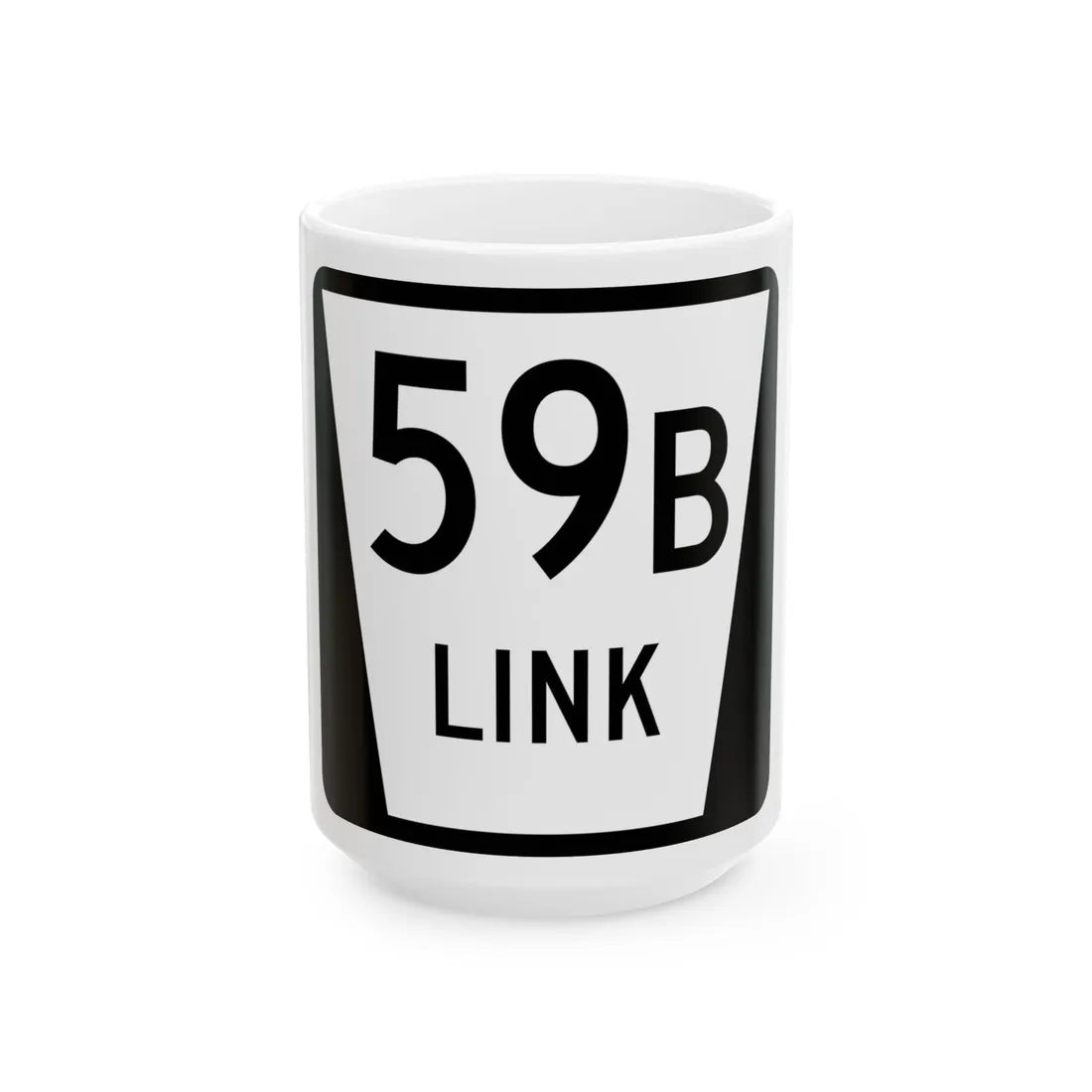 N LINK 59B (Nebraska) (Road Sign) White Coffee Mug 15oz - Go Mug Yourself