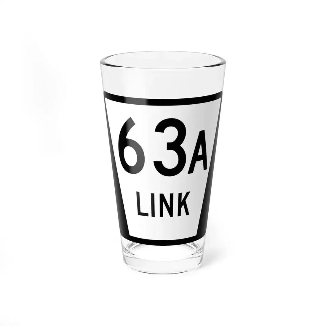 N LINK 63A (Nebraska) (Road Sign) Pint Glass 16oz 16oz - Go Mug Yourself