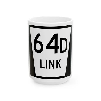 N LINK 64D (Nebraska) (Road Sign) White Coffee Mug 15oz - Go Mug Yourself