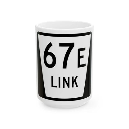 N LINK 67E (Nebraska) (Road Sign) White Coffee Mug 15oz - Go Mug Yourself