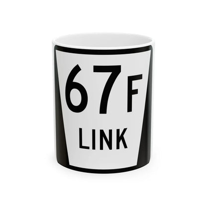 N LINK 67F (Nebraska) (Road Sign) White Coffee Mug 11oz - Go Mug Yourself