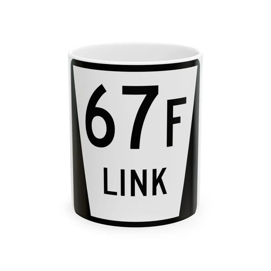 N LINK 67F (Nebraska) (Road Sign) White Coffee Mug 11oz - Go Mug Yourself