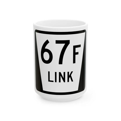 N LINK 67F (Nebraska) (Road Sign) White Coffee Mug 15oz - Go Mug Yourself