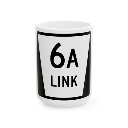 N LINK 6A (Nebraska) (Road Sign) White Coffee Mug 15oz - Go Mug Yourself