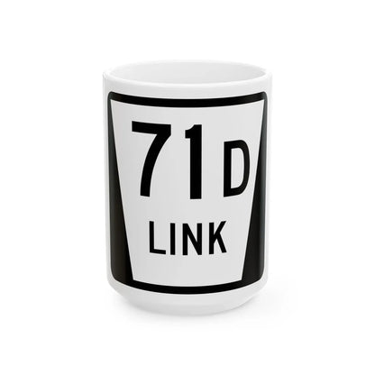 N LINK 71D (Nebraska) (Road Sign) White Coffee Mug 15oz - Go Mug Yourself