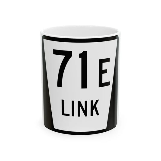 N LINK 71E (Nebraska) (Road Sign) White Coffee Mug 11oz - Go Mug Yourself
