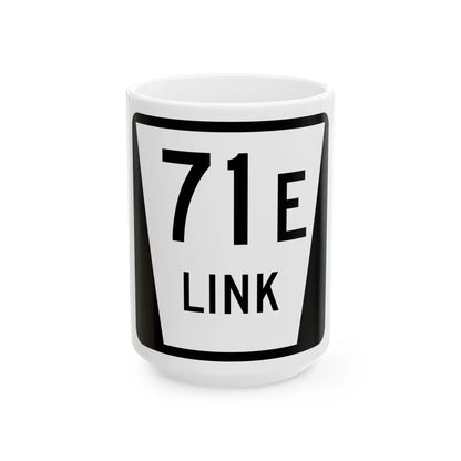 N LINK 71E (Nebraska) (Road Sign) White Coffee Mug 15oz - Go Mug Yourself