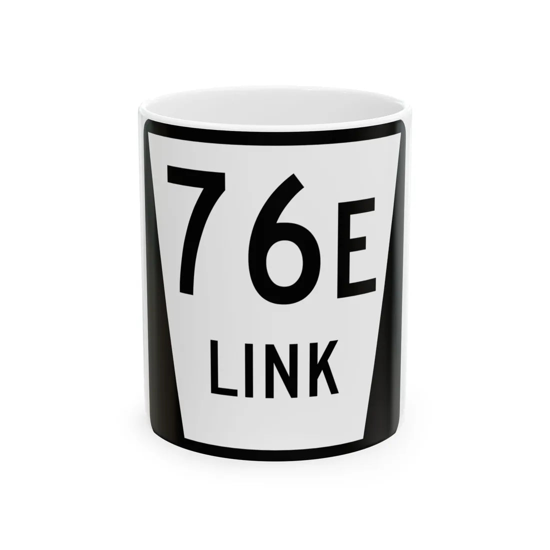 N LINK 76E (Nebraska) (Road Sign) White Coffee Mug 11oz - Go Mug Yourself