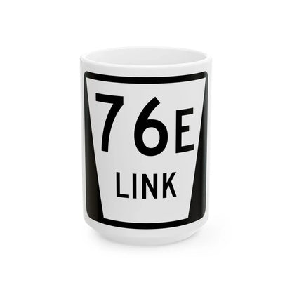 N LINK 76E (Nebraska) (Road Sign) White Coffee Mug 15oz - Go Mug Yourself