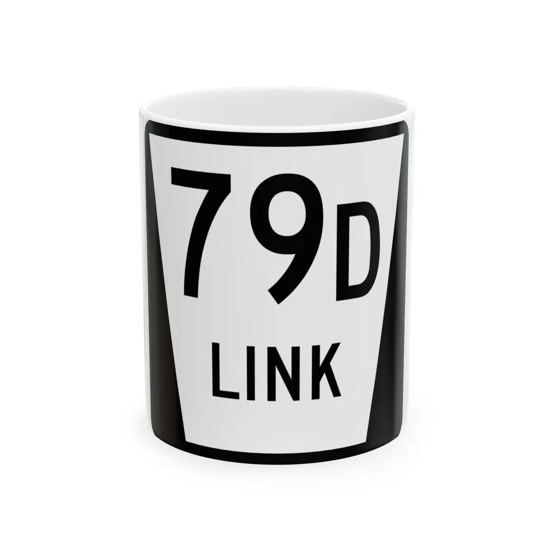 N LINK 79D (Nebraska) (Road Sign) White Coffee Mug 11oz - Go Mug Yourself