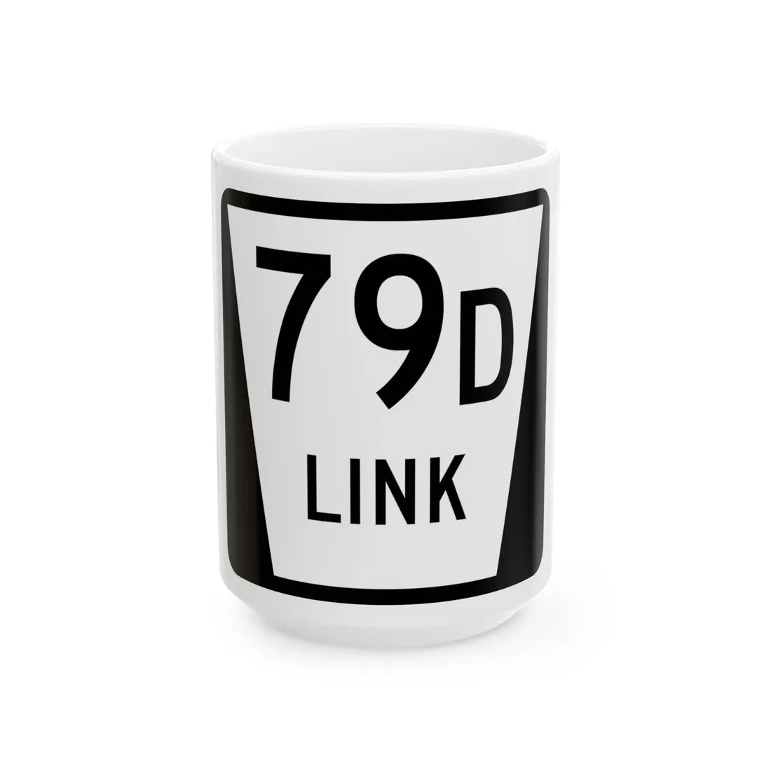 N LINK 79D (Nebraska) (Road Sign) White Coffee Mug 15oz - Go Mug Yourself