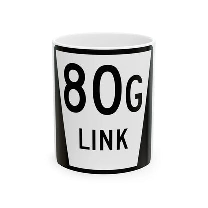 N LINK 80G (Nebraska) (Road Sign) White Coffee Mug 11oz - Go Mug Yourself