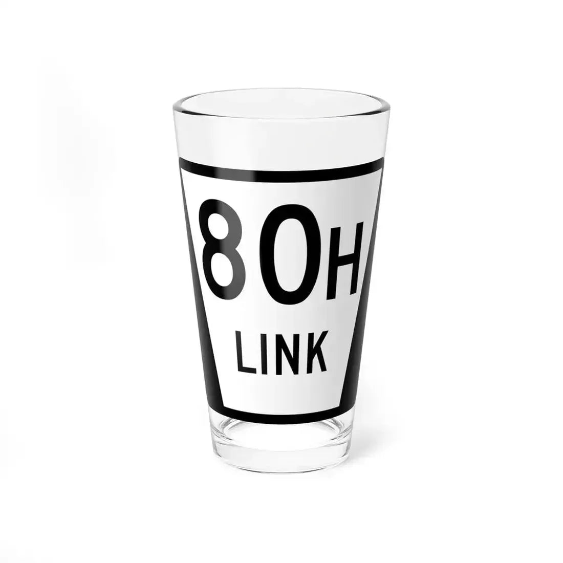 N LINK 80H (Nebraska) (Road Sign) Pint Glass 16oz 16oz - Go Mug Yourself