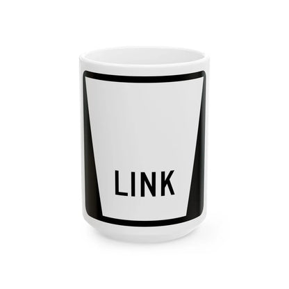 N LINK Blank (Nebraska) (Road Sign) White Coffee Mug 15oz - Go Mug Yourself