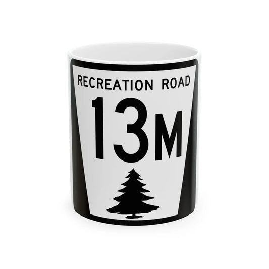 N REC 13M (Nebraska) (Road Sign) White Coffee Mug 11oz - Go Mug Yourself
