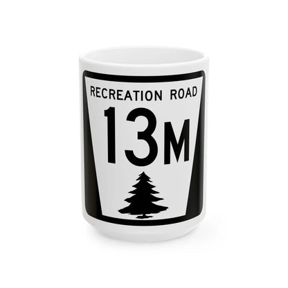 N REC 13M (Nebraska) (Road Sign) White Coffee Mug 15oz - Go Mug Yourself