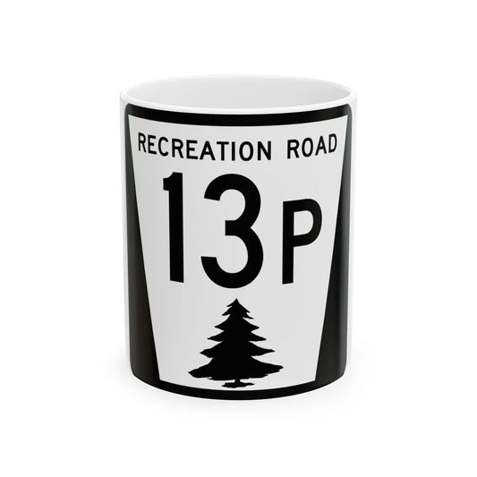 N REC 13P (Nebraska) (Road Sign) White Coffee Mug 11oz - Go Mug Yourself