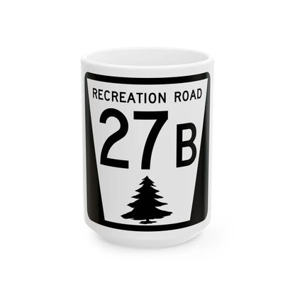 N REC 27B (Nebraska) (Road Sign) White Coffee Mug 15oz - Go Mug Yourself