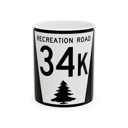 N REC 34K (Nebraska) (Road Sign) White Coffee Mug 11oz - Go Mug Yourself