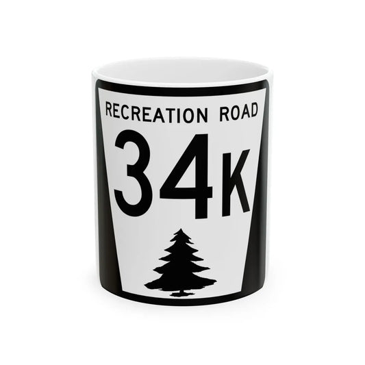 N REC 34K (Nebraska) (Road Sign) White Coffee Mug 11oz - Go Mug Yourself
