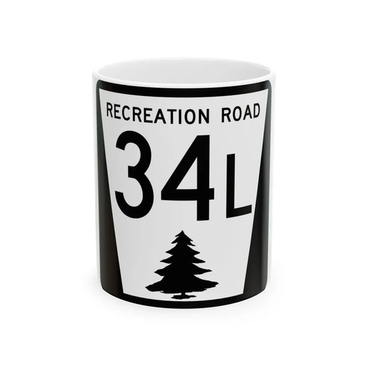 N REC 34L (Nebraska) (Road Sign) White Coffee Mug 11oz - Go Mug Yourself
