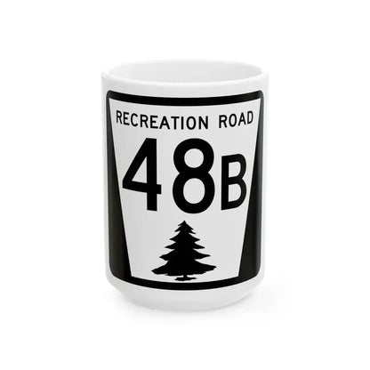 N REC 48B (Nebraska) (Road Sign) White Coffee Mug 15oz - Go Mug Yourself