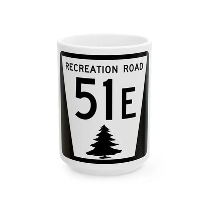 N REC 51E (Nebraska) (Road Sign) White Coffee Mug 15oz - Go Mug Yourself