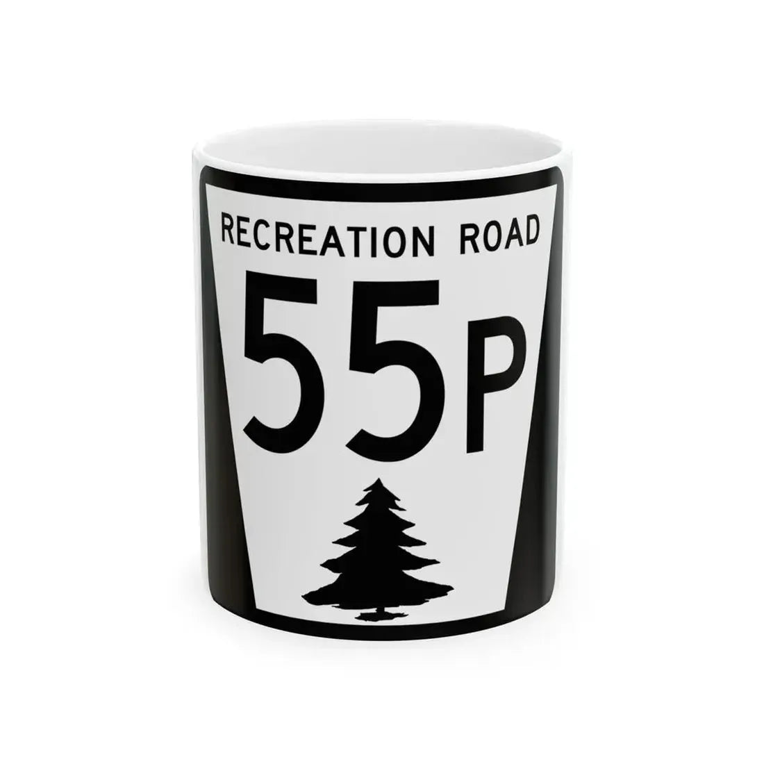 N REC 55P (Nebraska) (Road Sign) White Coffee Mug 11oz - Go Mug Yourself