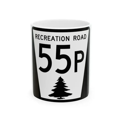 N REC 55P (Nebraska) (Road Sign) White Coffee Mug 11oz - Go Mug Yourself