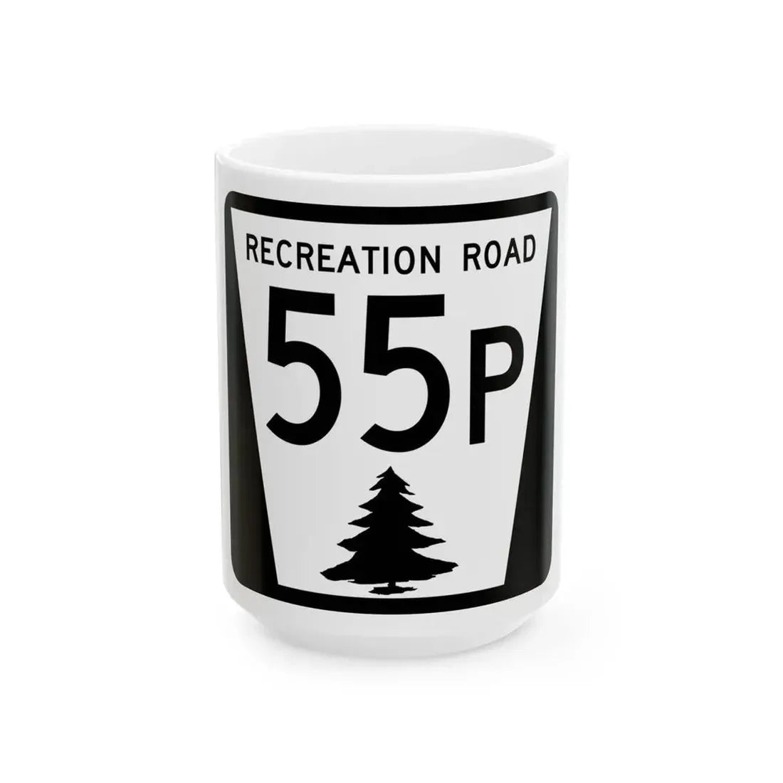 N REC 55P (Nebraska) (Road Sign) White Coffee Mug 15oz - Go Mug Yourself