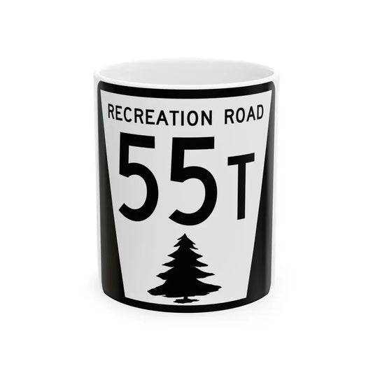 N REC 55T (Nebraska) (Road Sign) White Coffee Mug 11oz - Go Mug Yourself
