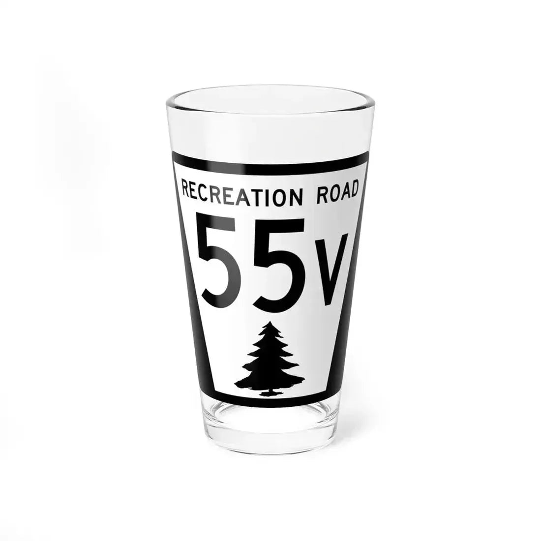 N REC 55V (Nebraska) (Road Sign) Pint Glass 16oz 16oz - Go Mug Yourself