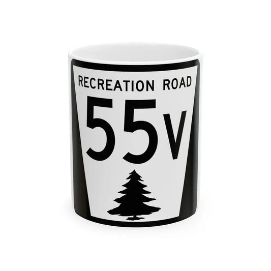 N REC 55V (Nebraska) (Road Sign) White Coffee Mug 11oz - Go Mug Yourself