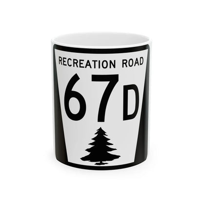 N REC 67D (Nebraska) (Road Sign) White Coffee Mug 11oz - Go Mug Yourself