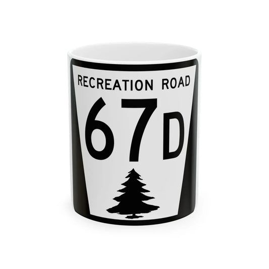 N REC 67D (Nebraska) (Road Sign) White Coffee Mug 11oz - Go Mug Yourself