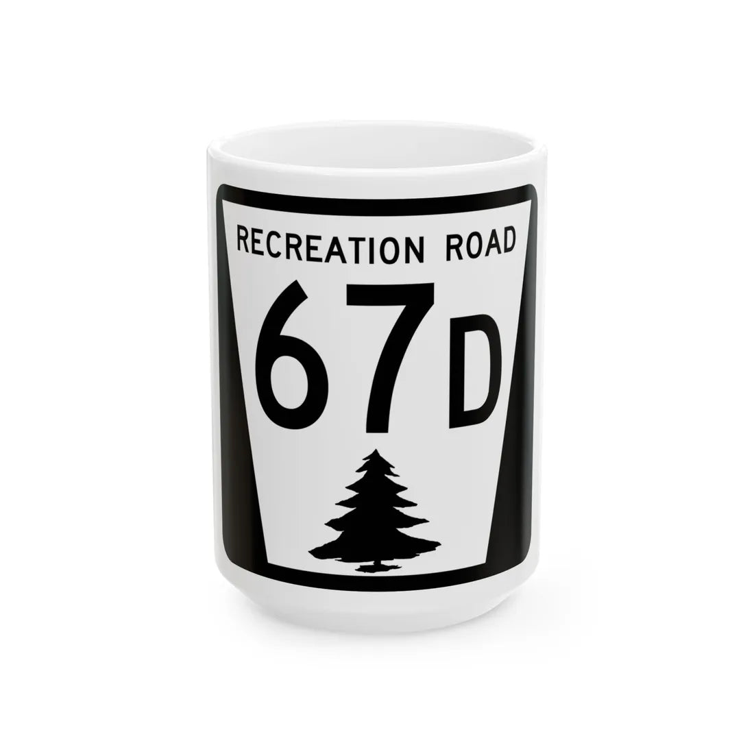 N REC 67D (Nebraska) (Road Sign) White Coffee Mug 15oz - Go Mug Yourself