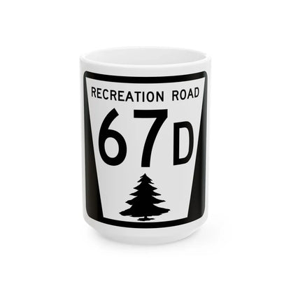 N REC 67D (Nebraska) (Road Sign) White Coffee Mug 15oz - Go Mug Yourself