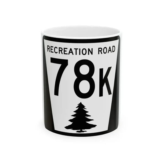 N REC 78K (Nebraska) (Road Sign) White Coffee Mug 11oz - Go Mug Yourself