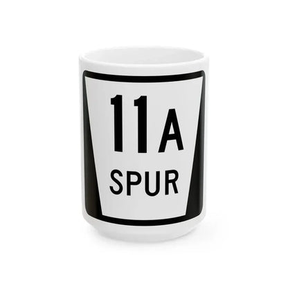 N SPUR 11A (Nebraska) (Road Sign) White Coffee Mug 15oz - Go Mug Yourself