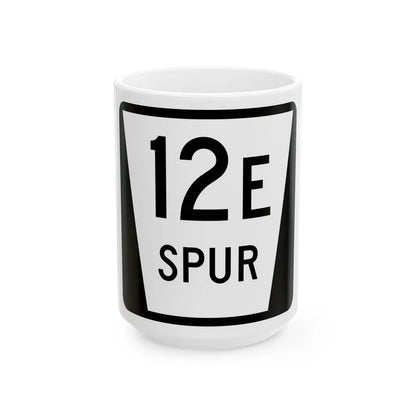 N SPUR 12E (Nebraska) (Road Sign) White Coffee Mug 15oz - Go Mug Yourself
